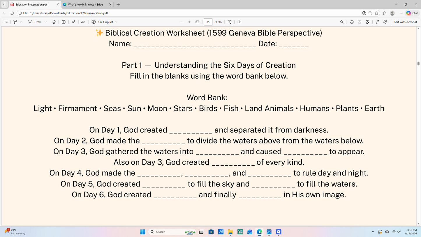 Harmony of Truth: Biblical Science & Biology Curriculum (Grades 3–5)